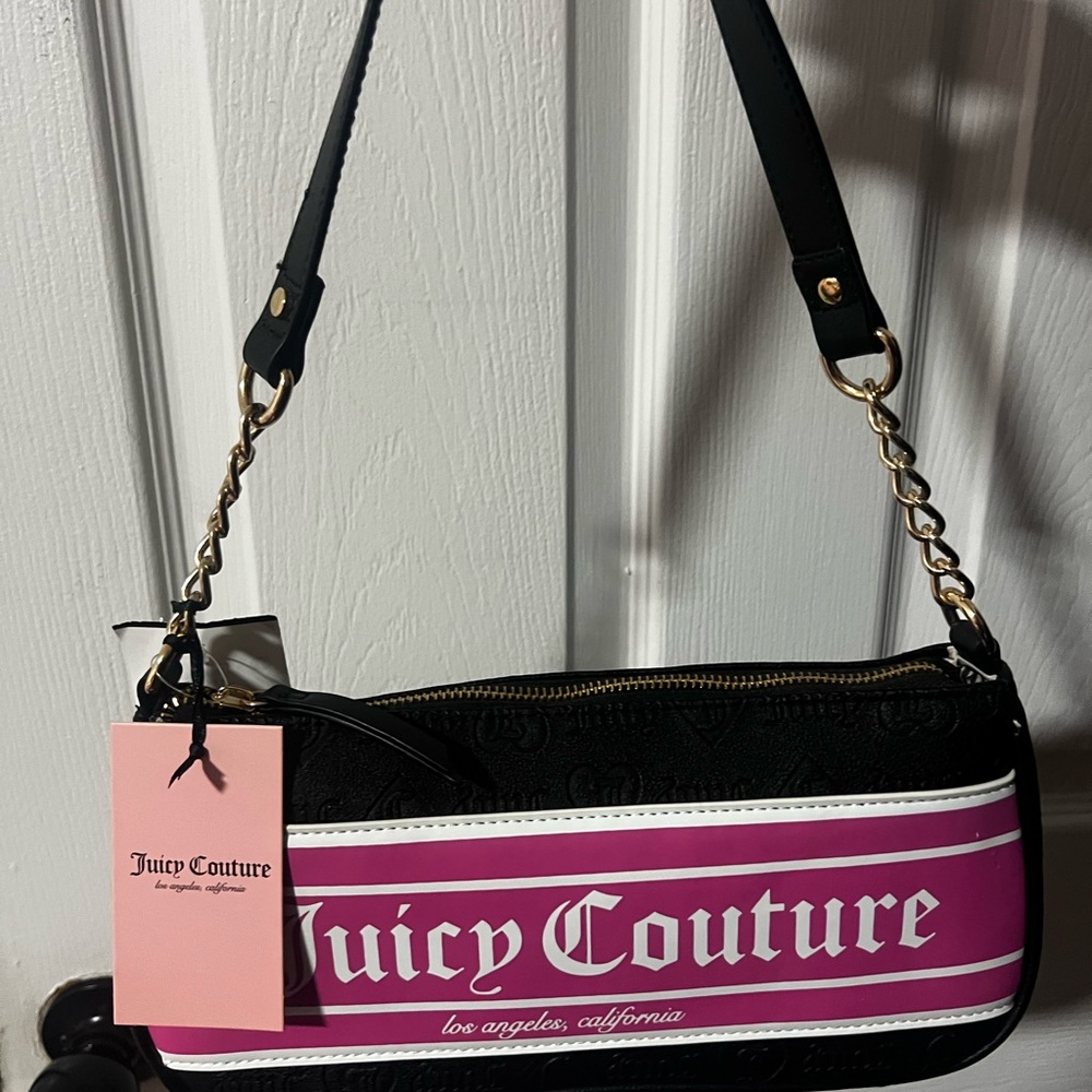 Juicy Couture Black and Pink Shoulder Bag